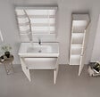 HABITAT ET JARDIN - Ensemble Meuble Vasque avec Miroir (2 Pièces) "Desna 100" - 100 x 45 x 58 cm - Sand - vignette