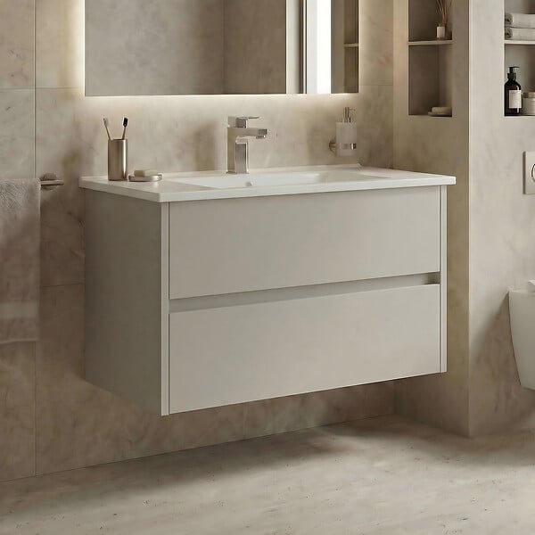 HABITAT ET JARDIN - Meuble Vasque "Arno 85" - 85 x 45 x 52 cm - Cashmere - large