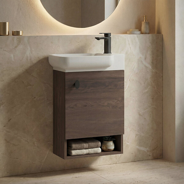 HABITAT ET JARDIN - Meuble Vasque "Begonya 55" - 53 x 33 x 75 cm - Dark Walnut - large