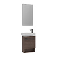 HABITAT ET JARDIN - Ensemble Meuble Vasque avec Miroir (2 Pièces) "Begonya 55" - 53 x 33 x 75 cm - Walnut - vignette