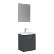 HABITAT ET JARDIN - Ensemble Meuble Vasque avec Miroir (2 Pièces) "Desna 50" - 50 x 38 x 58 cm - Matte Anthracite - vignette