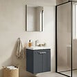 HABITAT ET JARDIN - Ensemble Meuble Vasque avec Miroir (2 Pièces) "Desna 50" - 50 x 38 x 58 cm - Matte Anthracite - vignette