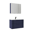 HABITAT ET JARDIN - Ensemble Meuble Vasque avec Miroir (2 Pièces) "Bari 85 v2" - 85 x 45 x 55 cm - Matte Navy Blue - vignette