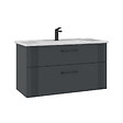 HABITAT ET JARDIN - Meuble Vasque "Bari 100 v2" - 100 x 45 x 55 cm - Matte Anthracite - vignette