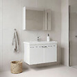 HABITAT ET JARDIN - Ensemble Meuble Vasque avec Miroir (2 Pièces) "Desna 80" - 80 x 45 x 58 cm - Matte White - vignette