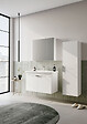 HABITAT ET JARDIN - Ensemble Meuble Vasque avec Miroir (2 Pièces) "Desna 80" - 80 x 45 x 58 cm - Matte White - vignette