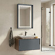 HABITAT ET JARDIN - Ensemble Meuble Vasque avec Miroir (2 Pièces) "Craft 80" - 60 x 50 x 40 cm - Walnut / Anthracite / White - vignette