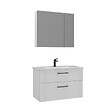 HABITAT ET JARDIN - Ensemble Meuble Vasque avec Miroir (2 Pièces) "Bari 85 v2" - 85 x 45 x 55 cm - Matte White - vignette