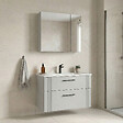 HABITAT ET JARDIN - Ensemble Meuble Vasque avec Miroir (2 Pièces) "Bari 85 v2" - 85 x 45 x 55 cm - Matte White - vignette