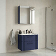 HABITAT ET JARDIN - Ensemble Meuble Vasque avec Miroir (2 Pièces) "Bari 65 v2" - 65 x 45 x 55 cm - Matte Navy Blue - vignette