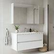 HABITAT ET JARDIN - Ensemble Meuble Vasque avec Miroir (2 Pièces) "Arno 100" - 100 x 45 x 52 cm - White - vignette