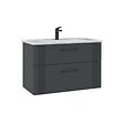 HABITAT ET JARDIN - Meuble Vasque "Bari 85 v2" - 85 x 45 x 55 cm - Matte Anthracite - vignette