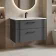 HABITAT ET JARDIN - Meuble Vasque "Bari 85 v2" - 85 x 45 x 55 cm - Matte Anthracite - vignette