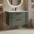 HABITAT ET JARDIN - Meuble Vasque "Bari 85 v2" - 85 x 45 x 55 cm - Matte Green - vignette