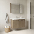 HABITAT ET JARDIN - Ensemble Meuble Vasque avec Miroir (2 Pièces) "Desna 80" - 80 x 45 x 58 cm - Oak - vignette