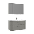 HABITAT ET JARDIN - Ensemble Meuble Vasque avec Miroir (2 Pièces) "Bari 100 v2" - 100 x 45 x 55 cm - Matte Cashmere - vignette