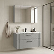 HABITAT ET JARDIN - Ensemble Meuble Vasque avec Miroir (2 Pièces) "Bari 100 v2" - 100 x 45 x 55 cm - Matte Cashmere - vignette
