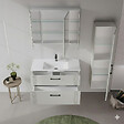 HABITAT ET JARDIN - Ensemble Meuble Vasque avec Miroir (2 Pièces) "Bari 100 v2" - 100 x 45 x 55 cm - Matte Cashmere - vignette