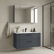 HABITAT ET JARDIN - Ensemble Meuble Vasque avec Miroir (2 Pièces) "Bari 100 v2" - 100 x 45 x 55 cm - Matte Anthracite - vignette