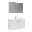 HABITAT ET JARDIN - Ensemble Meuble Vasque avec Miroir (2 Pièces) "Desna 100" - 100 x 45 x 58 cm - Matte White - vignette