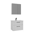 HABITAT ET JARDIN - Ensemble Meuble Vasque avec Miroir (2 Pièces) "Bari 65 v2" - 65 x 45 x 55 cm - Matte White - vignette