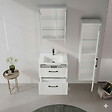HABITAT ET JARDIN - Ensemble Meuble Vasque avec Miroir (2 Pièces) "Bari 65 v2" - 65 x 45 x 55 cm - Matte White - vignette