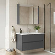 HABITAT ET JARDIN - Ensemble Meuble Vasque avec Miroir (2 Pièces) "Arno 85" - 85 x 45 x 52 cm - Grey - vignette