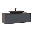 HABITAT ET JARDIN - Meuble Vasque "Craft 120" - 120 x 50 x 40 cm - Walnut / Anthracite - vignette