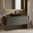 HABITAT ET JARDIN - Meuble Vasque "Craft 120" - 120 x 50 x 40 cm - Walnut / Anthracite - vignette