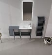 HABITAT ET JARDIN - Ensemble Meuble Vasque avec Miroir (2 Pièces) "Ferla 110" - 110 x 22 x 45 cm - Matte Anthracite - vignette