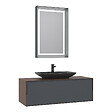 HABITAT ET JARDIN - Ensemble Meuble Vasque avec Miroir (2 Pièces) "Craft 120" - 120 x 50 x 40 cm - Walnut / Anthracite - vignette