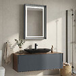 HABITAT ET JARDIN - Ensemble Meuble Vasque avec Miroir (2 Pièces) "Craft 120" - 120 x 50 x 40 cm - Walnut / Anthracite - vignette