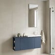 HABITAT ET JARDIN - Ensemble Meuble Vasque avec Miroir (2 Pièces) "Ferla 110" - 110 x 22 x 45 cm - Matte Blue - vignette