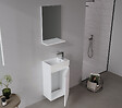 HABITAT ET JARDIN - Ensemble Meuble Vasque avec Miroir (2 Pièces) "Conza 45" - 45 x 26 x 75 cm - White - vignette