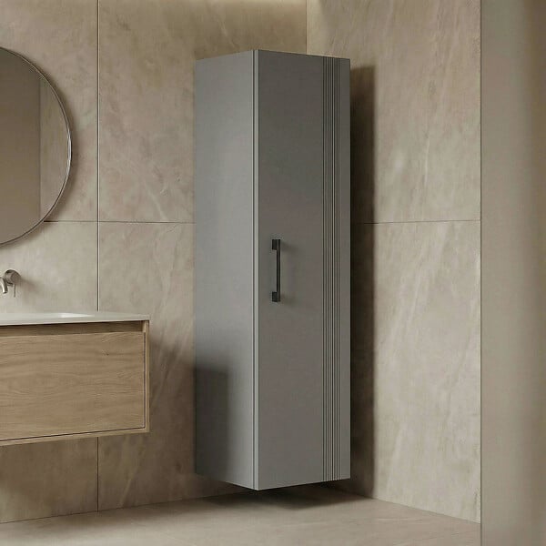 HABITAT ET JARDIN - Armoire de Salle de Bain "Bari 40" - 40 x 32 x 138 cm - Matte Cashmere - large
