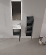 HABITAT ET JARDIN - Armoire de Salle de Bain "Ferla 30" - 30 x 25 x 100 cm - Matte Anthracite - vignette