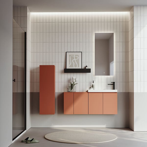 HABITAT ET JARDIN - Armoire de Salle de Bain "Ferla 30" - 30 x 25 x 100 cm - Matte Cinnamon - large