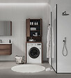 HABITAT ET JARDIN - Armoire de Salle de Bain "Bosco Lume 70" - 70 x 36 x 100 cm - Dark Walnut - vignette