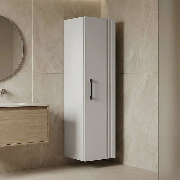 HABITAT ET JARDIN - Armoire de Salle de Bain "Bari 40" - 40 x 32 x 138 cm - Matte White - large