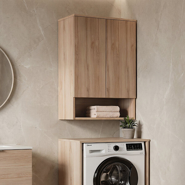 HABITAT ET JARDIN - Armoire de Salle de Bain "Bosco Lume 70" - 70 x 36 x 100 cm - Oak - large