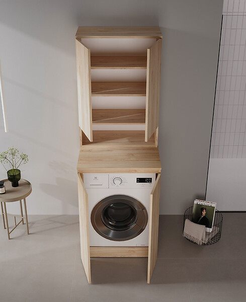 HABITAT ET JARDIN - Armoire de Salle de Bain "Bosco Lume 70" - 70 x 36 x 100 cm - Oak - large
