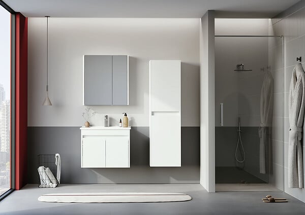HABITAT ET JARDIN - Armoire de Salle de Bain "Arno 40" - 40 x 27 x 138 cm - White - large