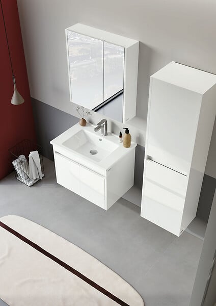 HABITAT ET JARDIN - Armoire de Salle de Bain "Arno 40" - 40 x 27 x 138 cm - White - large