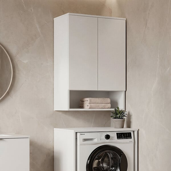 HABITAT ET JARDIN - Armoire de Salle de Bain "Bosco Lume 70" - 70 x 36 x 100 cm - Matte White - large