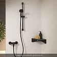 GROHE - Mitigeur douche mécanique start Black + Ensemble de douche 2 jets avec barre Noir + Tablette d'angle - vignette