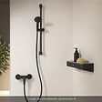 GROHE - Mitigeur douche mécanique start Black + Ensemble de douche 2 jets avec barre Noir + Panier douche - vignette