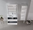 HABITAT ET JARDIN - Meuble Salle de Bain avec Miroir "Arno 100" - 100 x 16 x 66 cm - White - vignette
