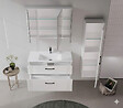 HABITAT ET JARDIN - Meuble Salle de Bain avec Miroir "Bari 100" - 97 x 16 x 66 cm - Matte White - vignette
