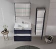HABITAT ET JARDIN - Meuble Salle de Bain avec Miroir "Bari 80" - 75 x 16 x 66 cm - Matte Navy Blue - vignette
