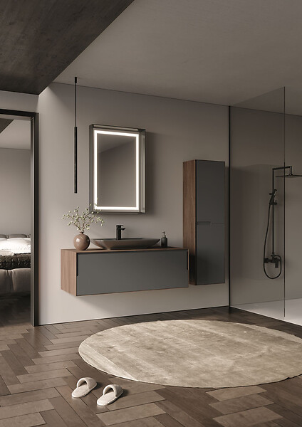HABITAT ET JARDIN - Miroir Décoratif en Bois "Craft 60 x 90 v2" - 60 x 10 x 90 cm - Matte Anthracite - large
